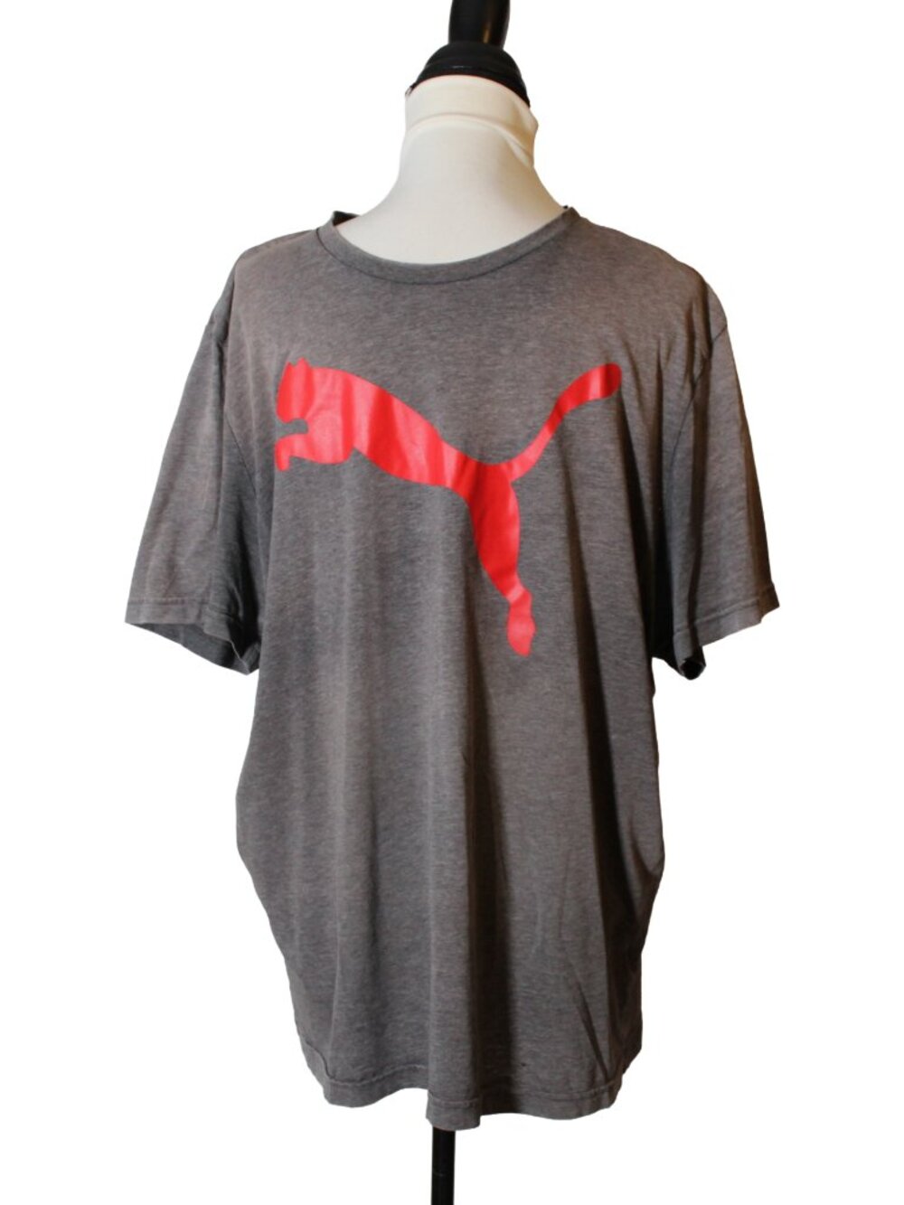 Puma Mens Gray Neon Logo T Shirt 2XL POOR